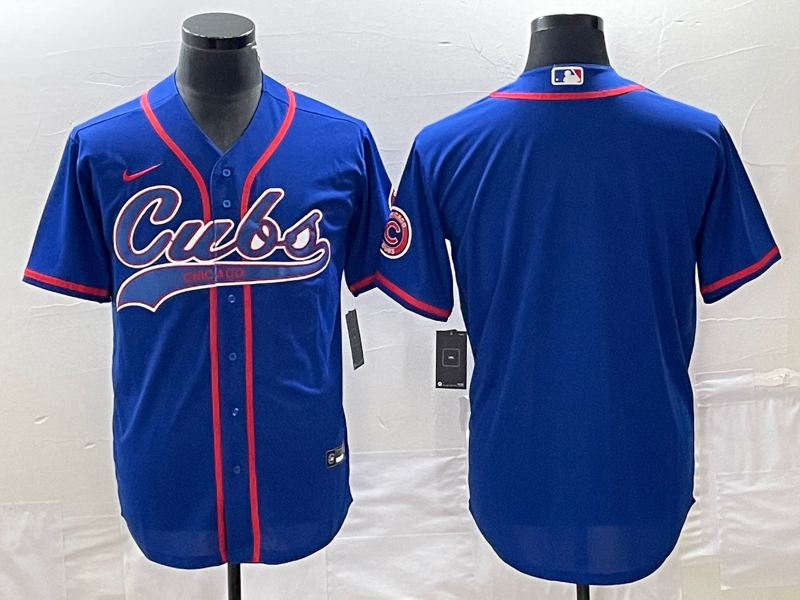 Men's Chicago Cubs Blank Royal Cool Base Stitched Baseball Jersey